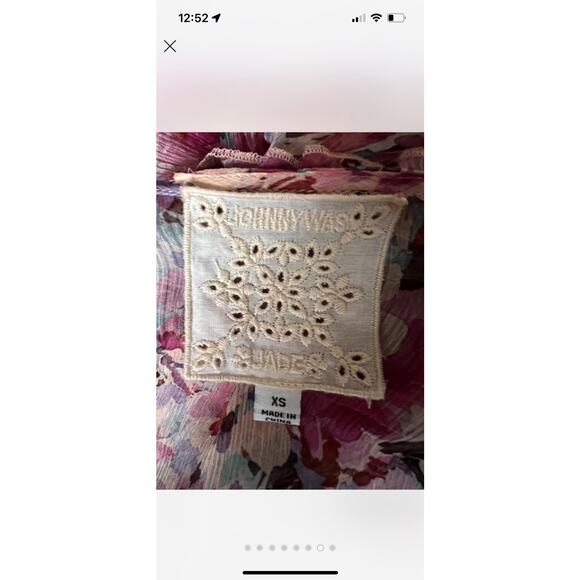 Johnny Was 100% Silk Floral Tiered Dress 2-Piece Set XS EUC Tunic Midi Boxy - Picture 7 of 8